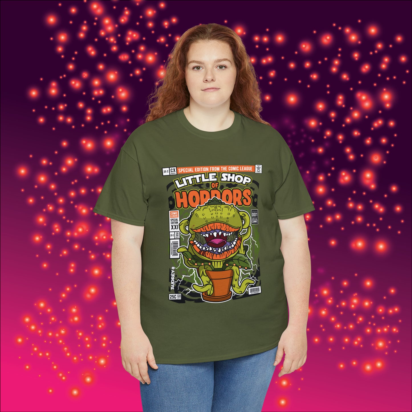Little Shop of Horrors Audrey Pop Culture Mock Comic Cover heavy cotton T-shirt