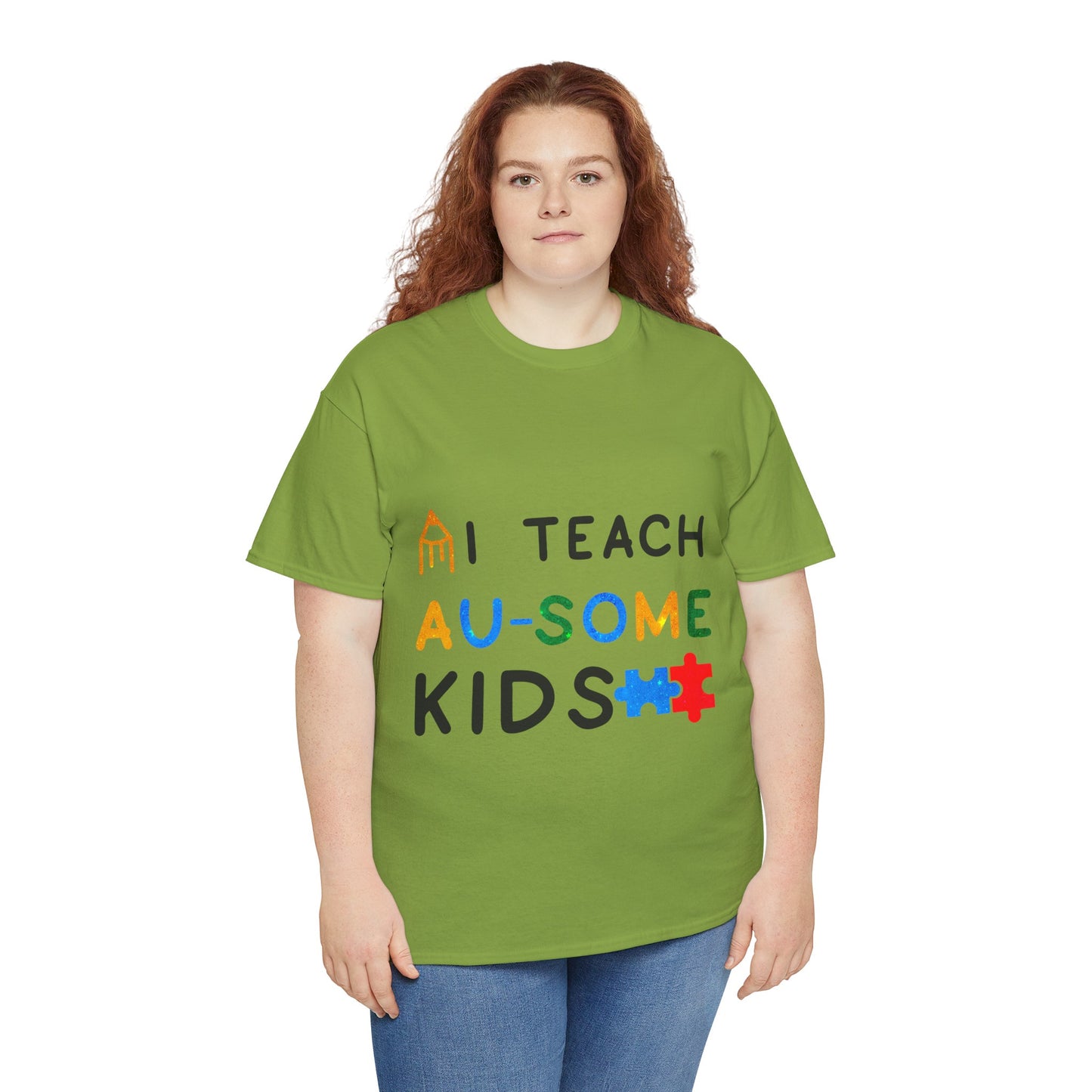 Autism I TEACH AU-SOME KIDS T-shirt Unisex Heavy Cotton
