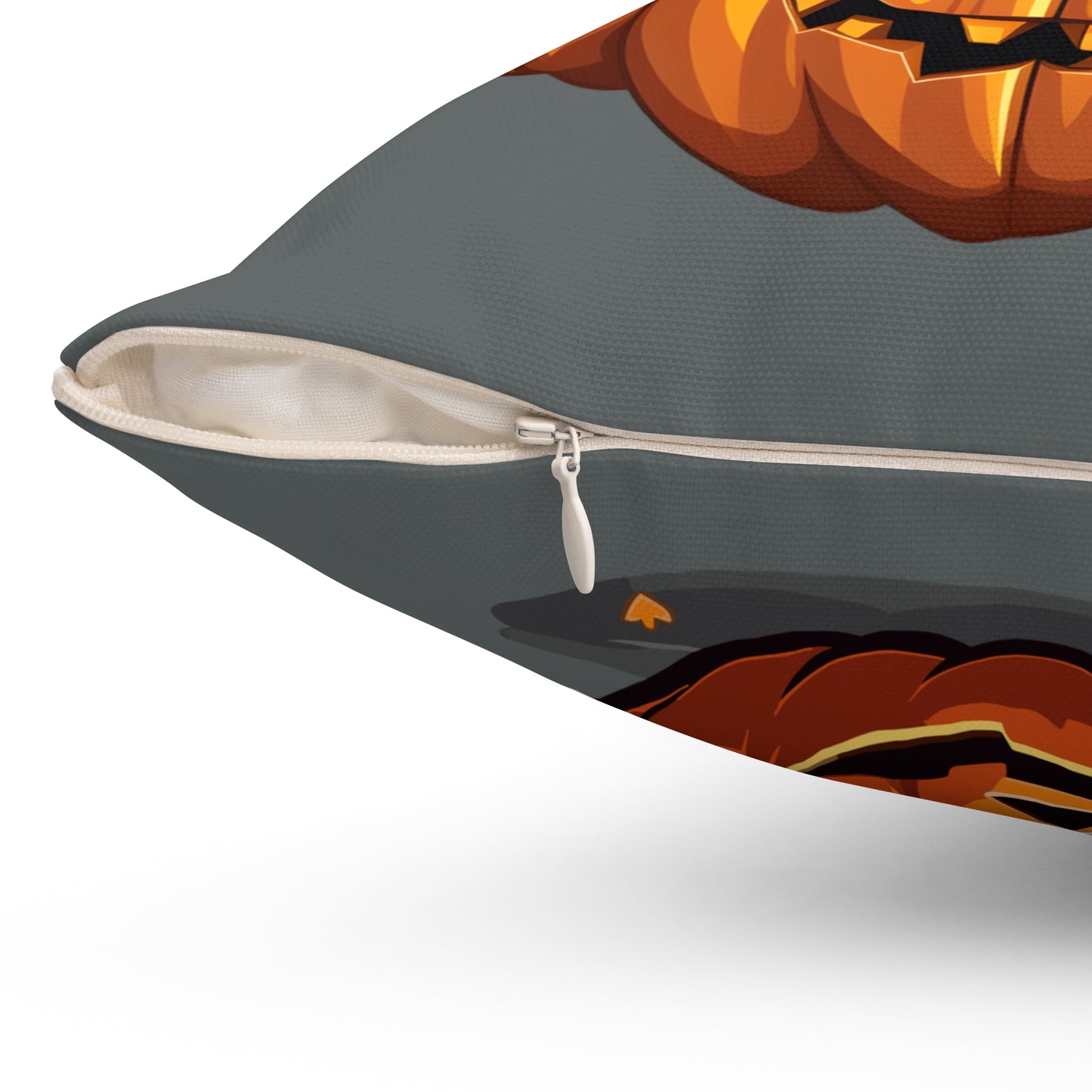 Throw Pillow Spooky and Cute 2-sided Jack-o-lantern Cute Kitty Halloween Spun Polyester Square Pillow