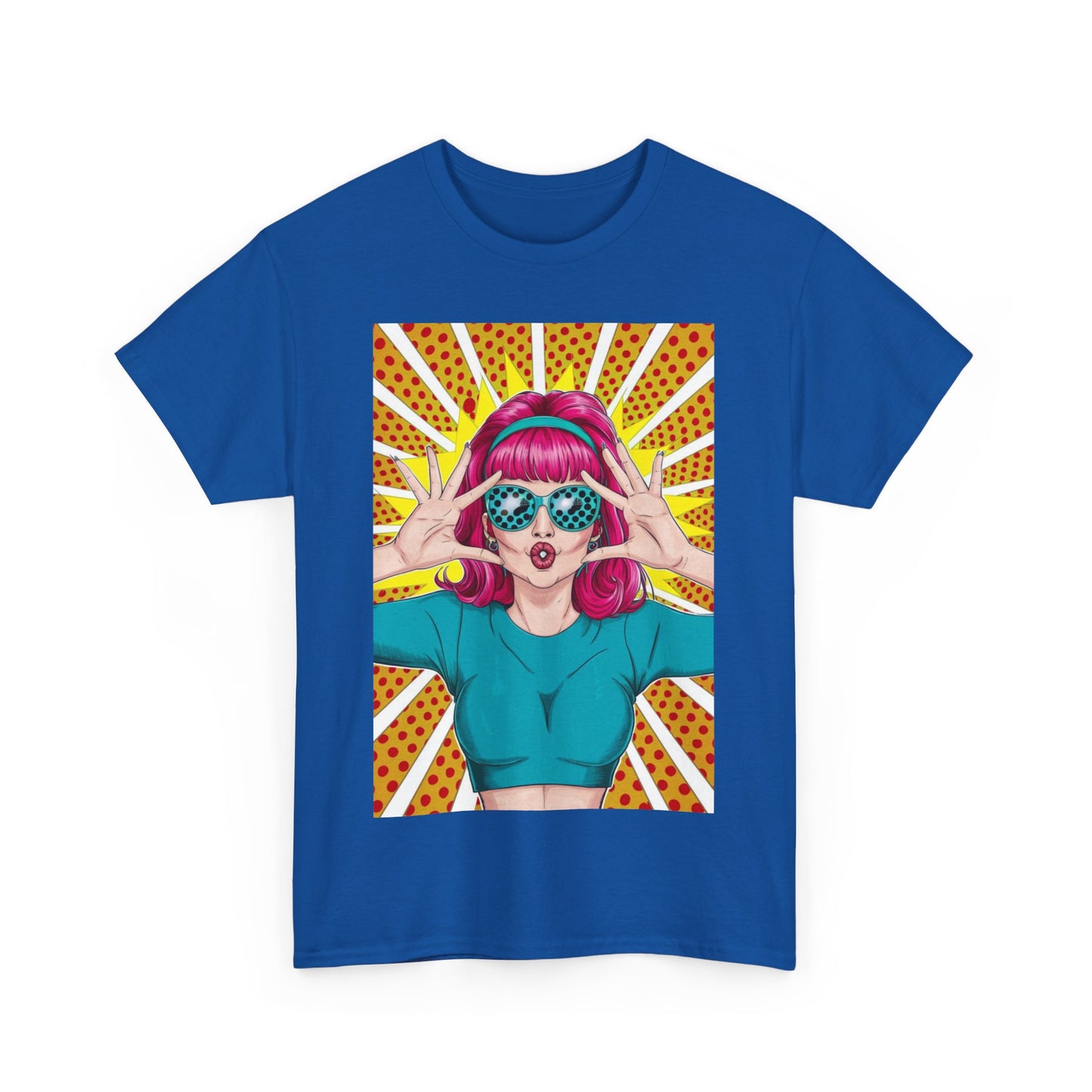 Sexy Retro PopArt Girl Vibrant Colors Unisex heavy cotton Tshirt