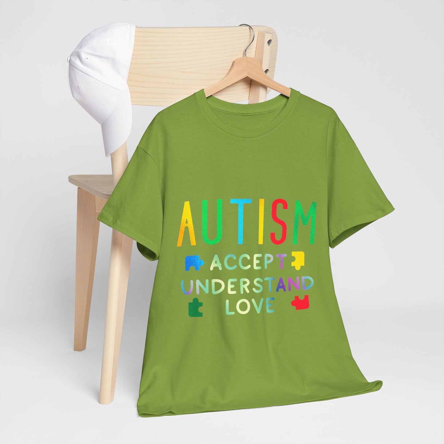 Autism ACCEPT UNDERSTAND LOVE T-shirt Unisex Heavy Cotton