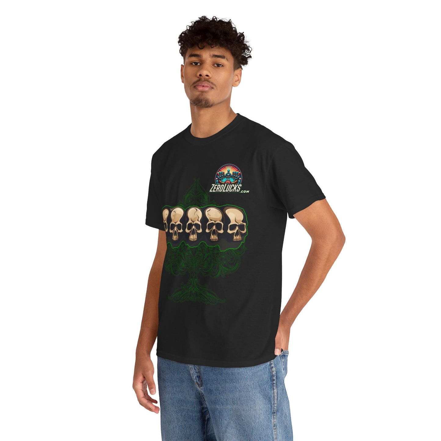 No Lucks Skulls with Spade T-shirt Unisex Heavy Cotton