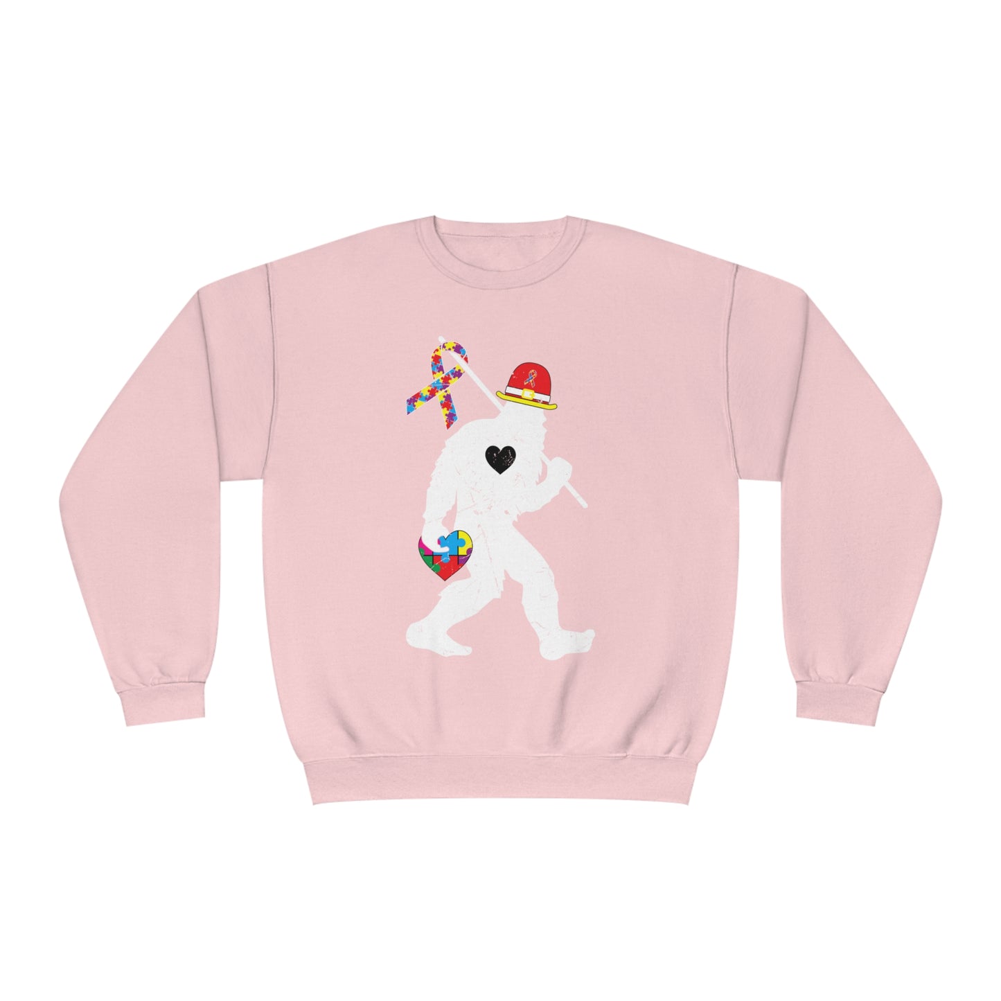 Bigfoot Heart Puzzle Piece Autism Unisex NuBlend® Crewneck Sweatshirt