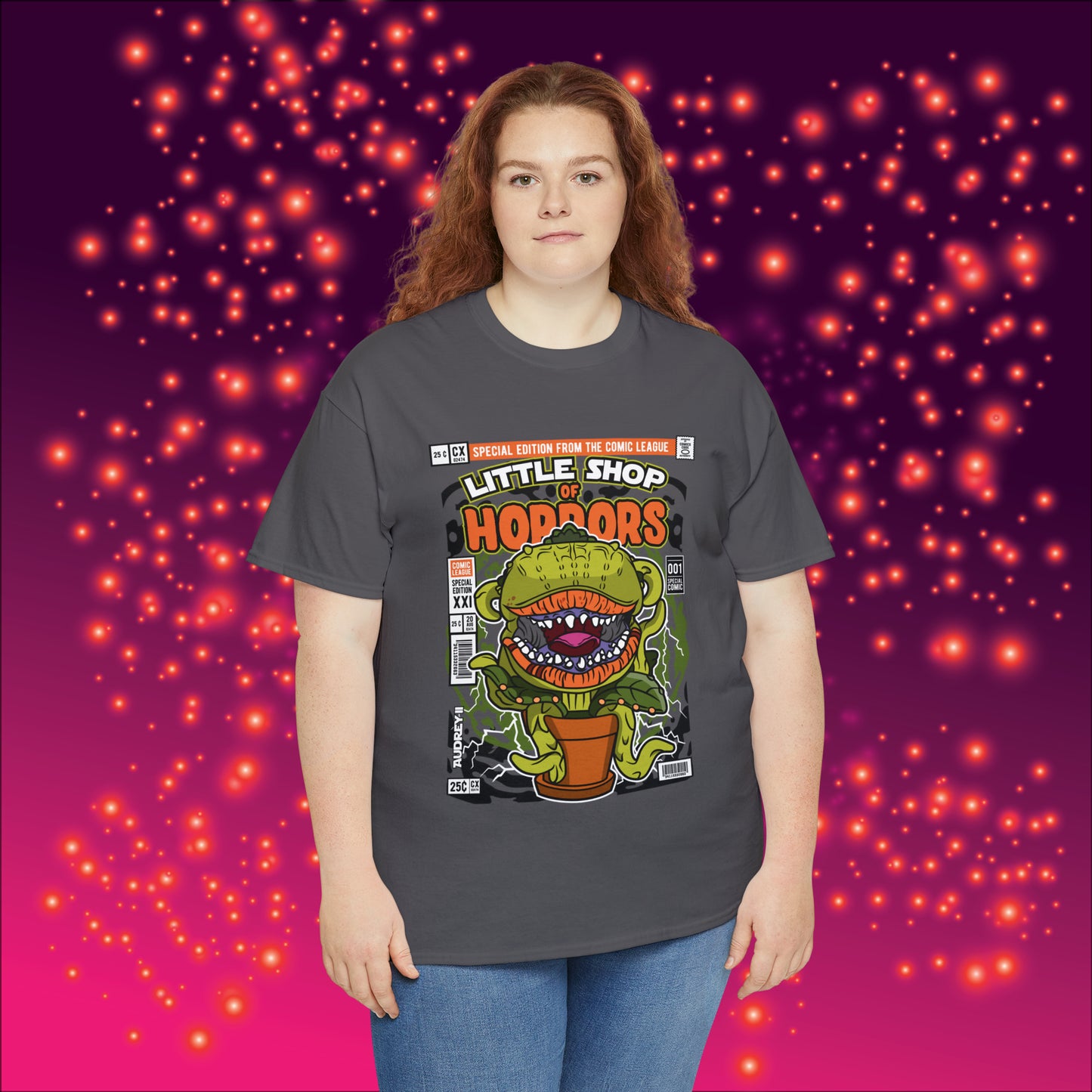 Little Shop of Horrors Audrey Pop Culture Mock Comic Cover heavy cotton T-shirt
