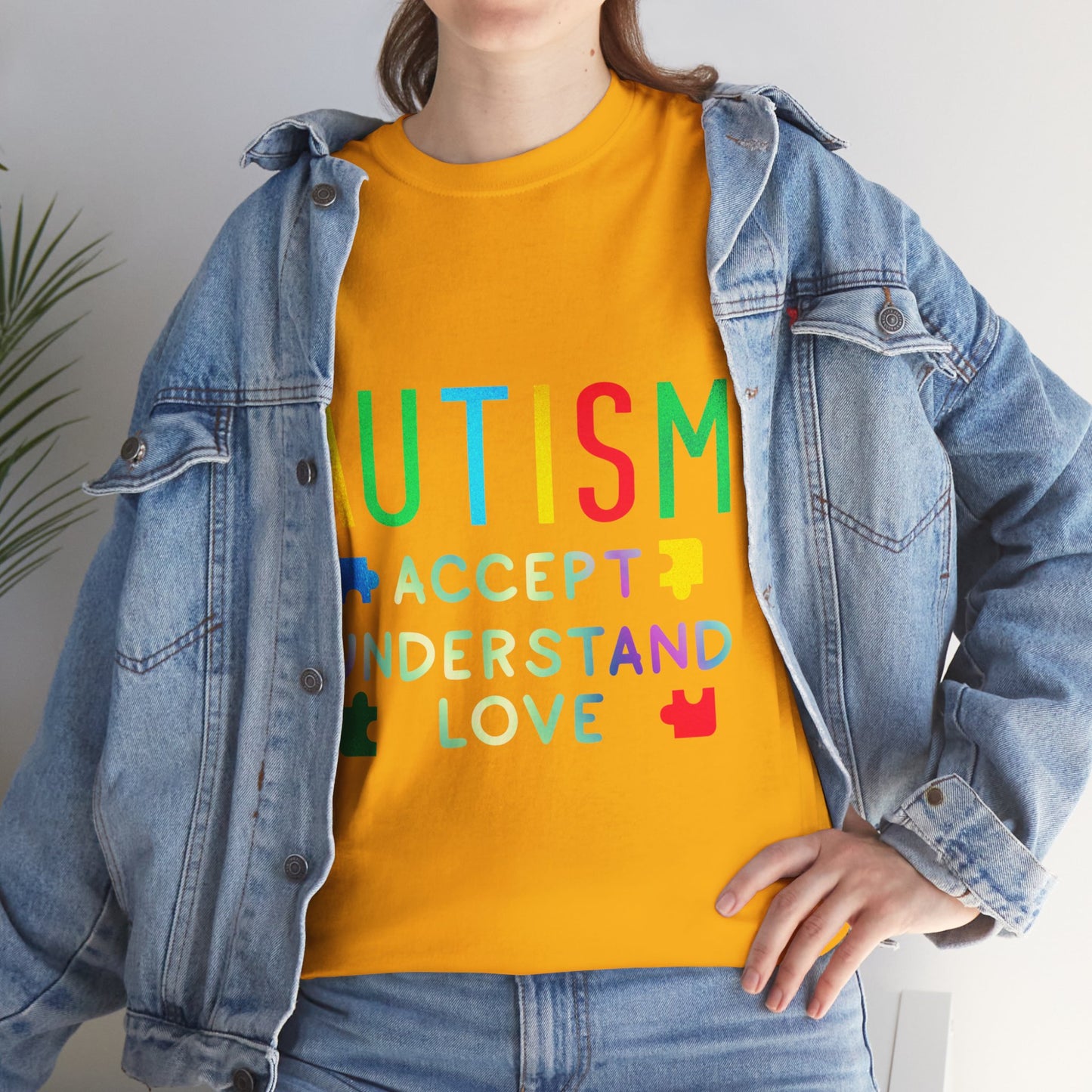 Autism ACCEPT UNDERSTAND LOVE T-shirt Unisex Heavy Cotton
