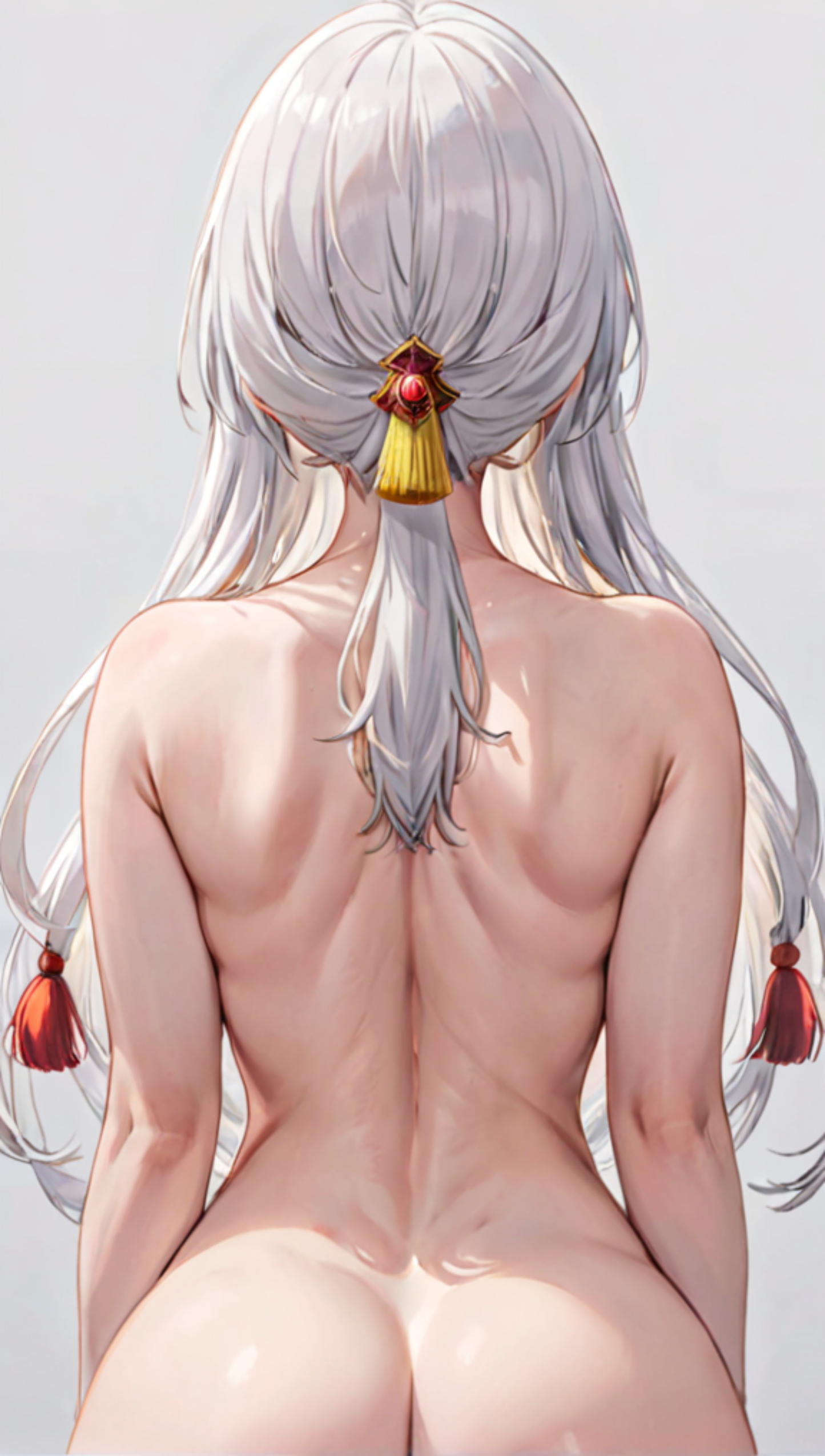 Elegant Waifu Metal Print – 8x12 Anime Art for Home Decor