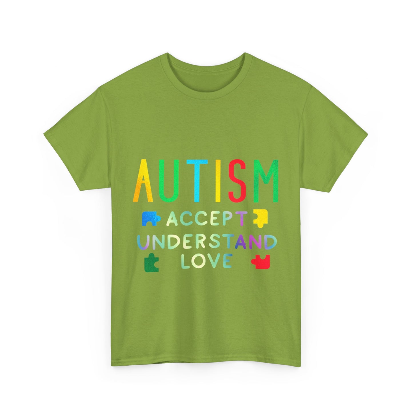 Autism ACCEPT UNDERSTAND LOVE T-shirt Unisex Heavy Cotton