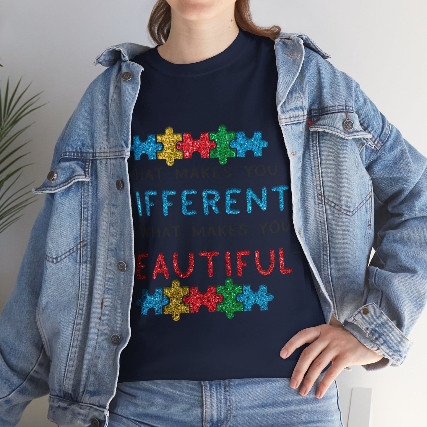 Autism WHAT MAKES YOU DIFFERENT IS WHAT MAKES YOU BEAUTIFUL T-shirt Unisex Heavy Cotton