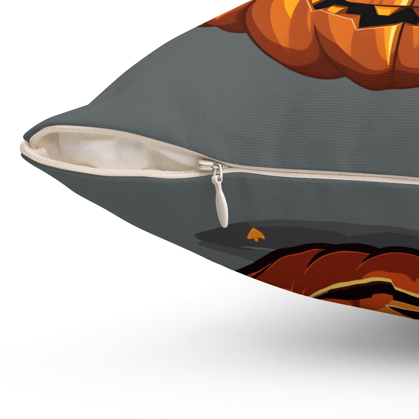 Throw Pillow Spooky and Cute 2-sided Jack-o-lantern Cute Kitty Halloween Spun Polyester Square Pillow