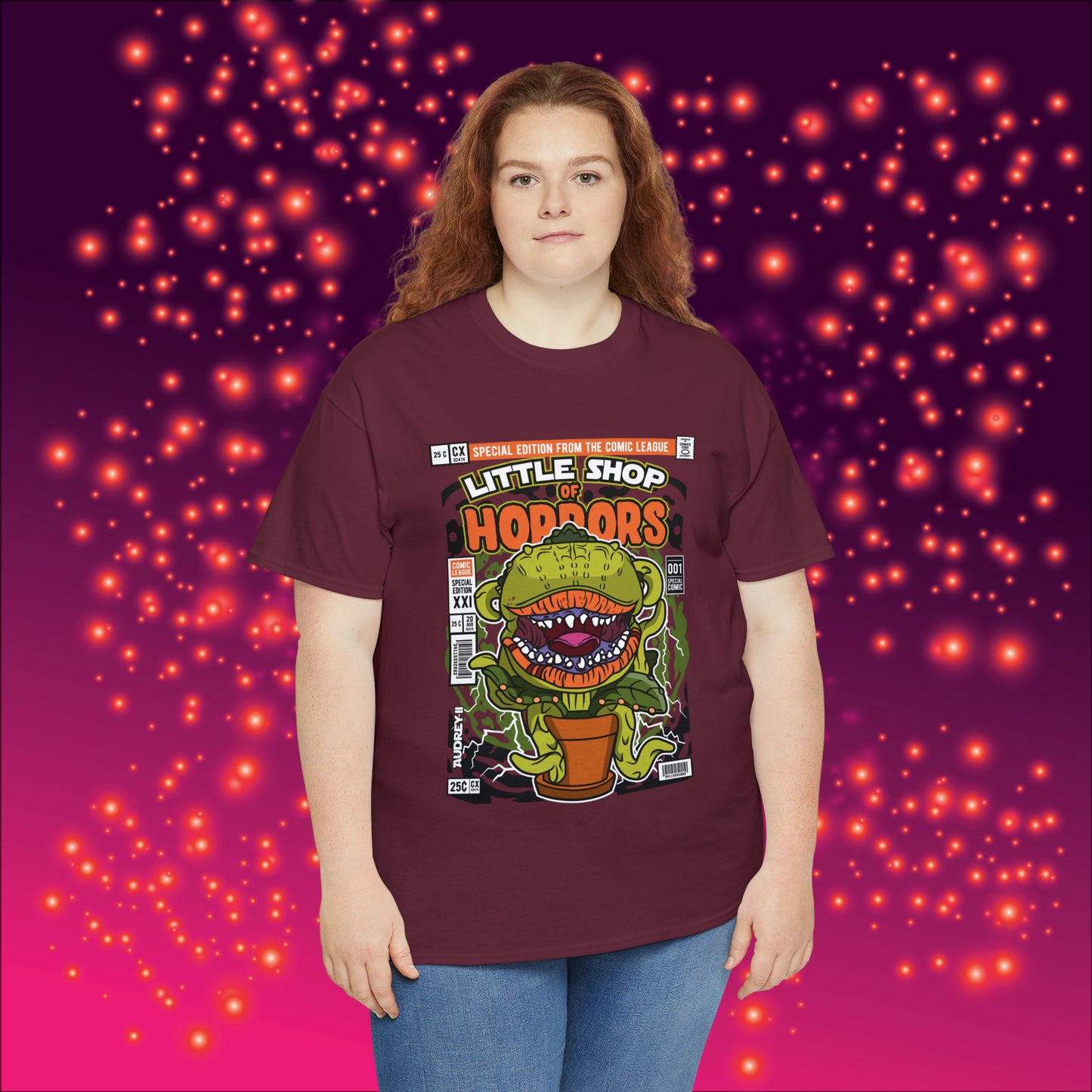 Little Shop of Horrors Audrey Pop Culture Mock Comic Cover heavy cotton T-shirt