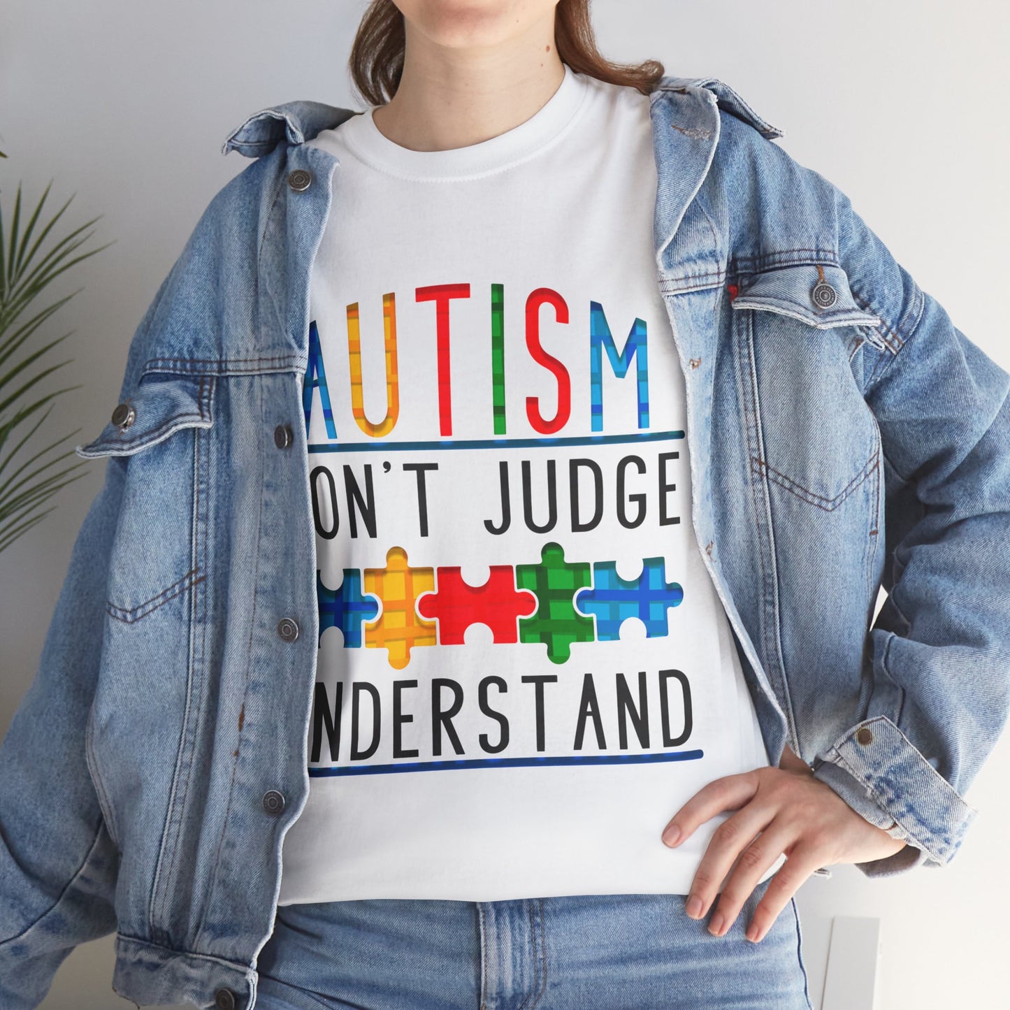 Autism Don't Judge Understand T-shirt Unisex Heavy Cotton