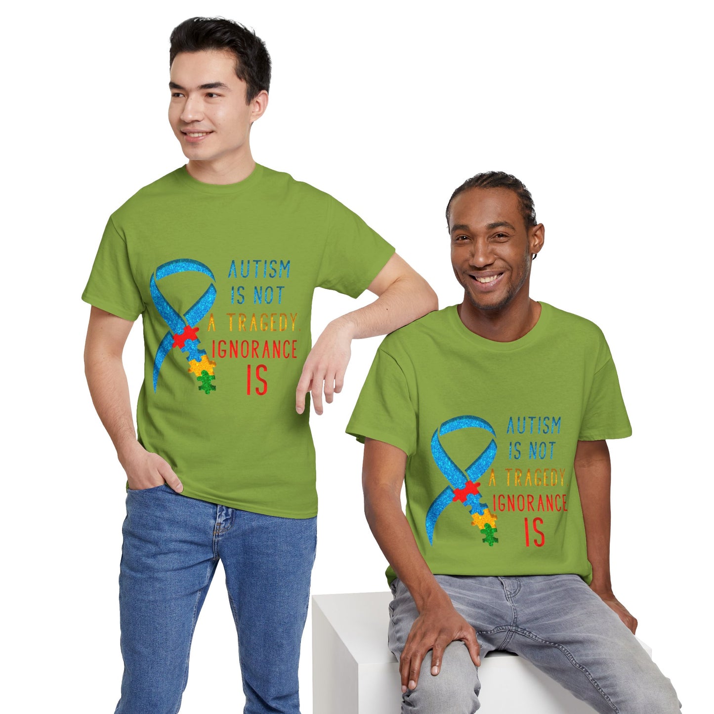 Autism is NOT a Tragedy IGNORANCE is T-shirt Unisex Heavy Cotton
