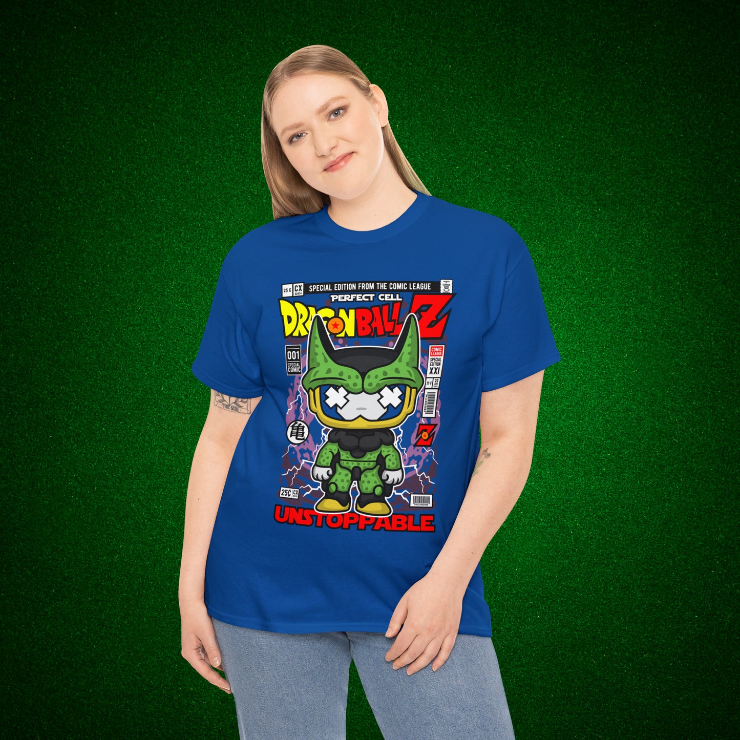 Perfect Cell DragonBall Z Pop Culture Mock Comic Cover heavy cotton T-shirt