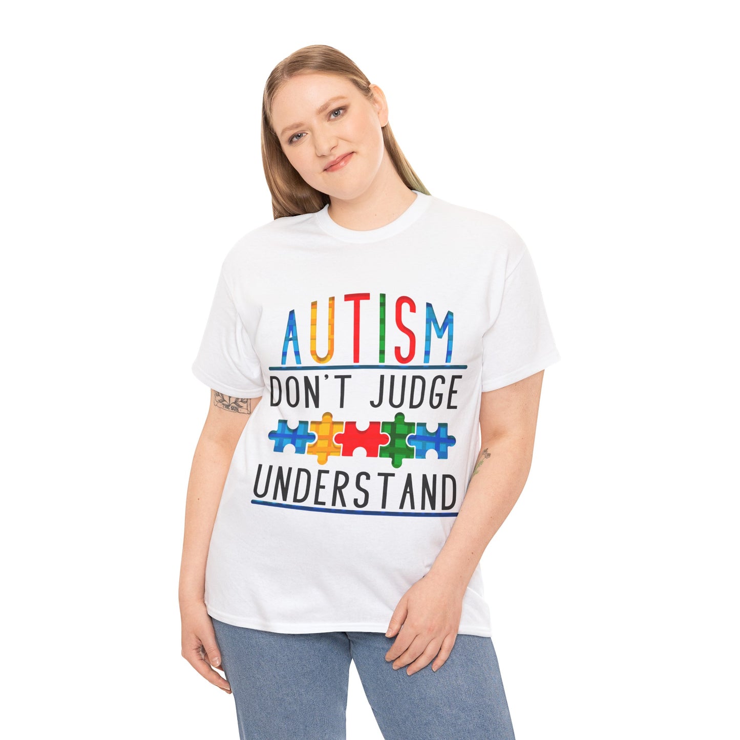 Autism Don't Judge Understand T-shirt Unisex Heavy Cotton