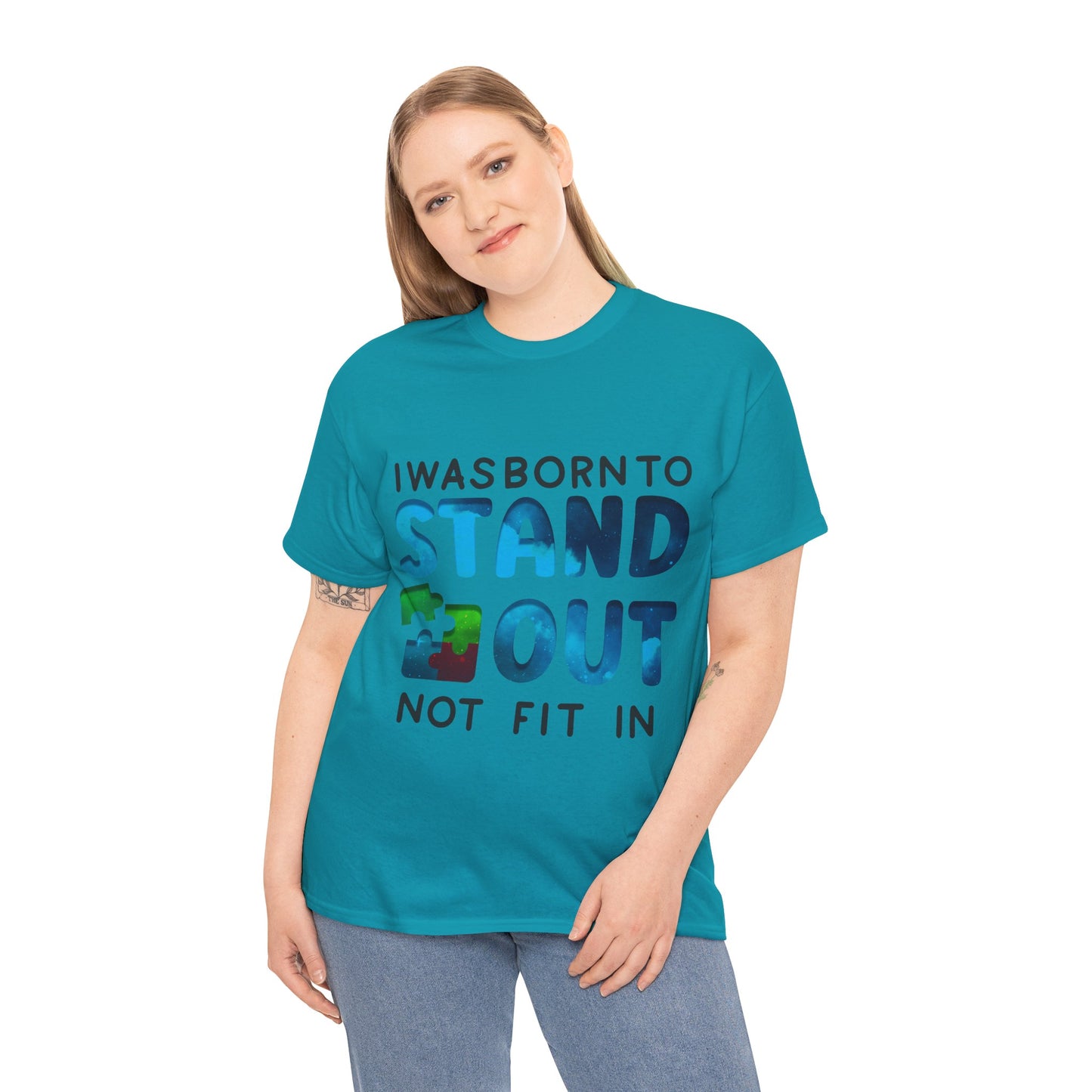 Autism I was Born To Stand Out T-shirt Unisex Heavy Cotton