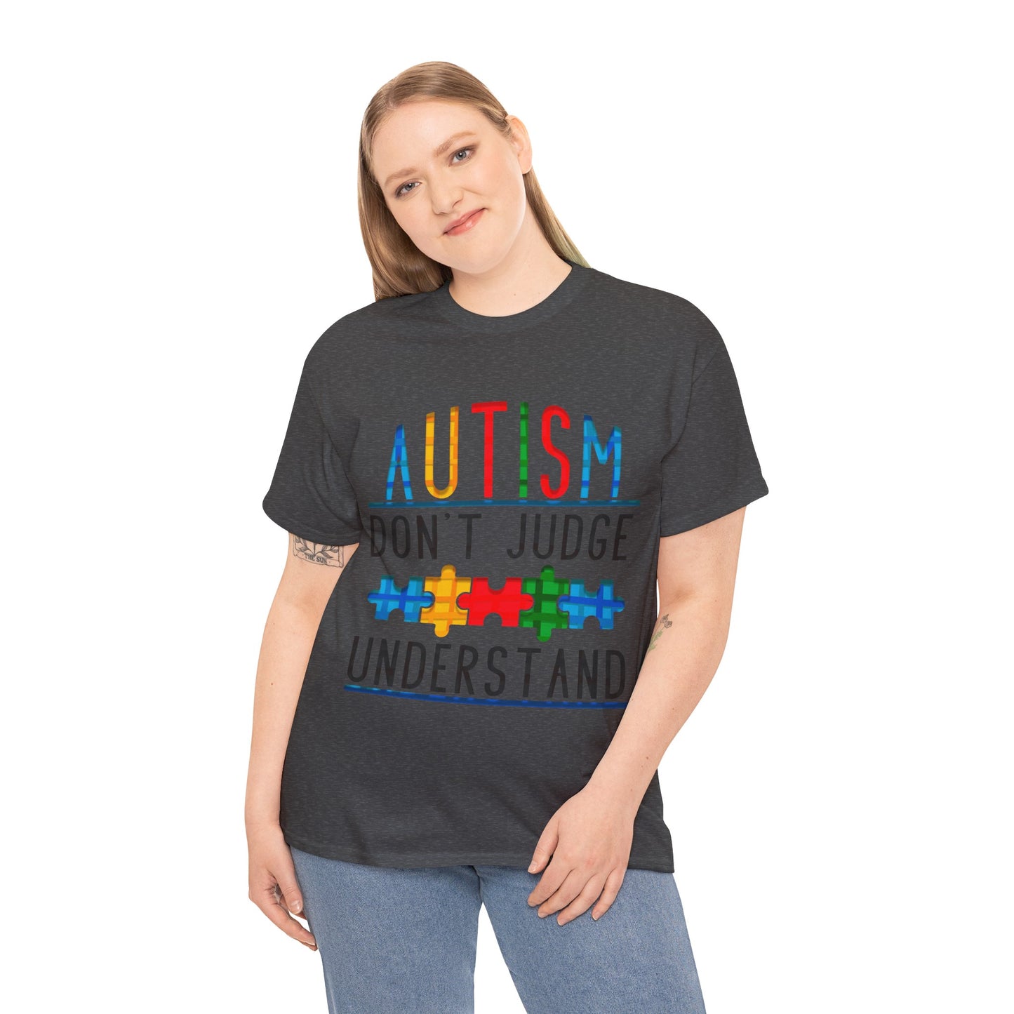 Autism Don't Judge Understand T-shirt Unisex Heavy Cotton