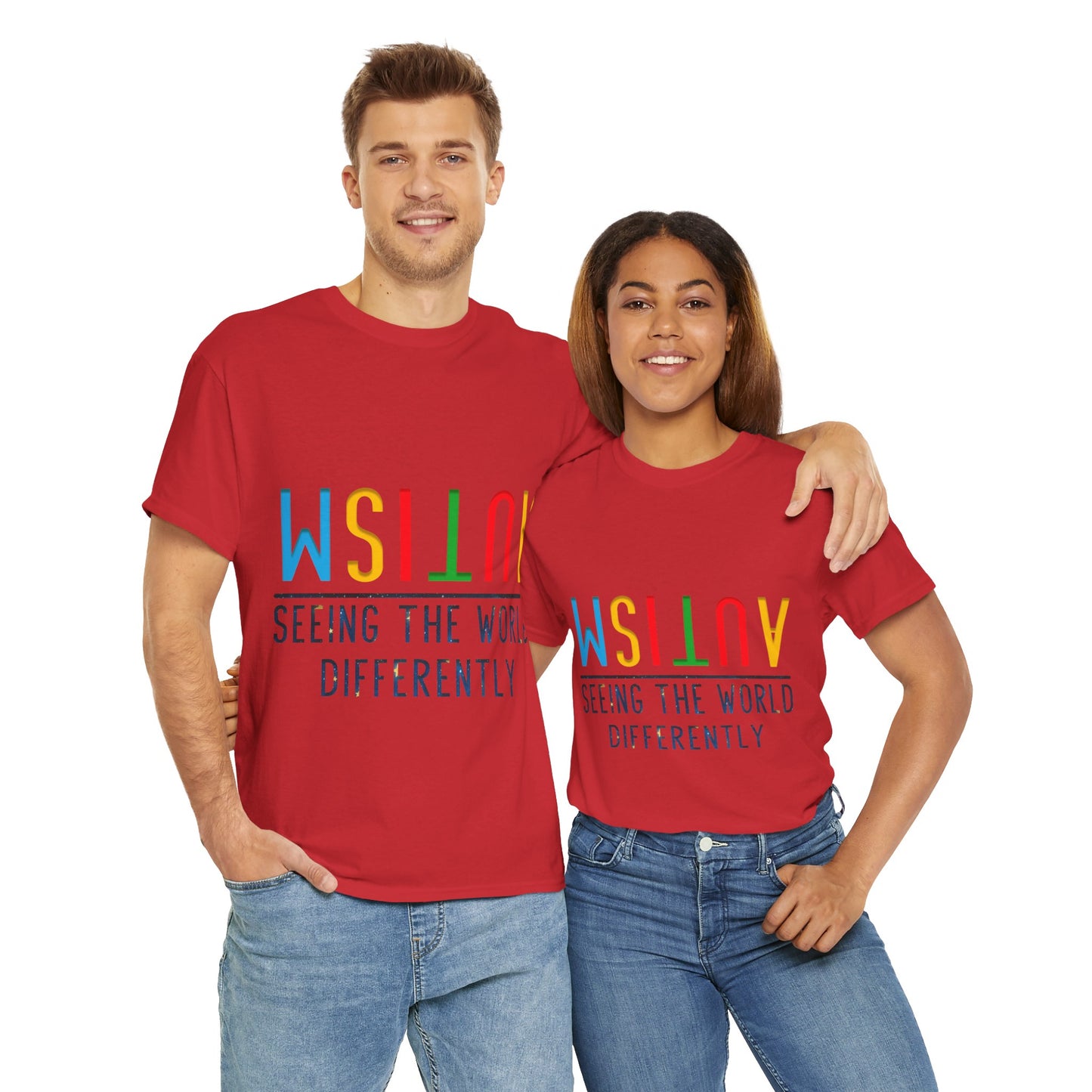 Autism Seeing the World Differently T-shirt Unisex Heavy Cotton