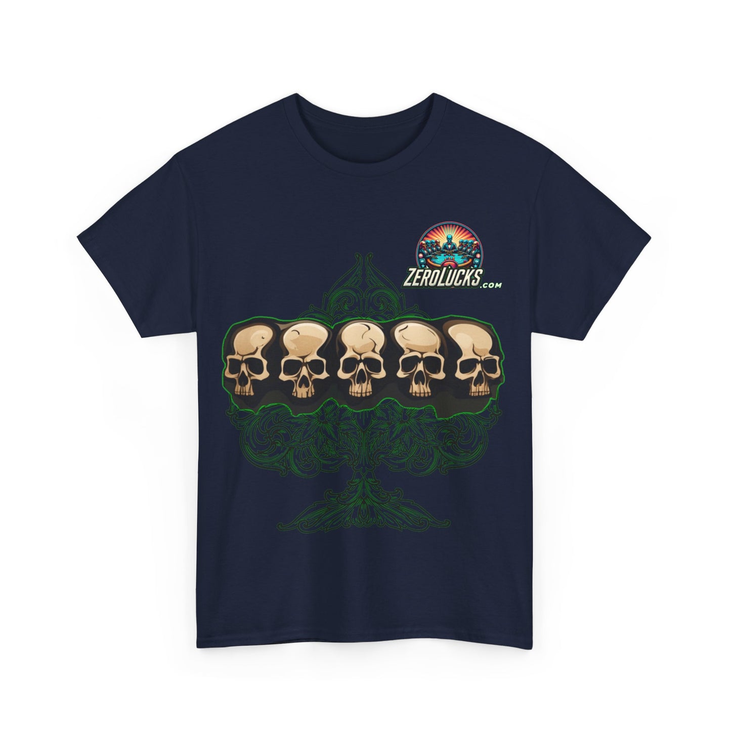 No Lucks Skulls with Spade T-shirt Unisex Heavy Cotton