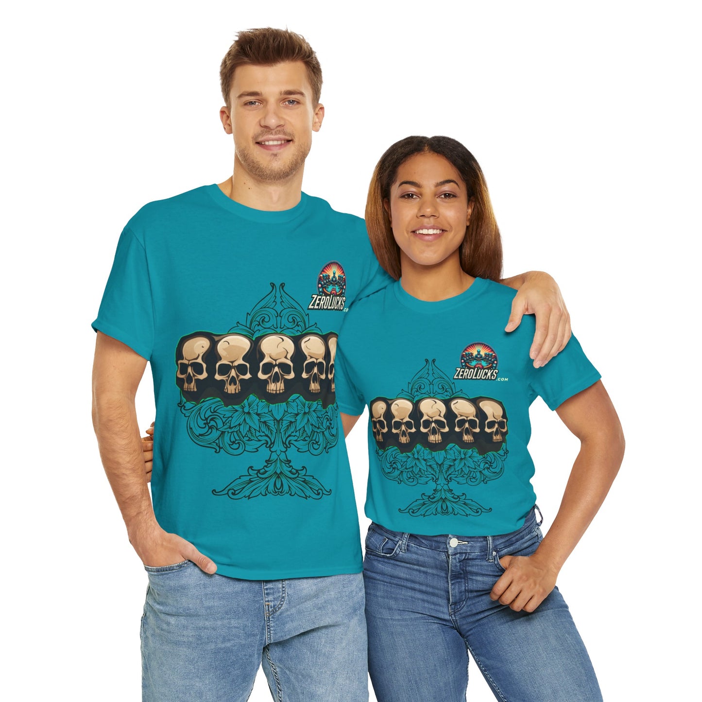 No Lucks Skulls with Spade T-shirt Unisex Heavy Cotton
