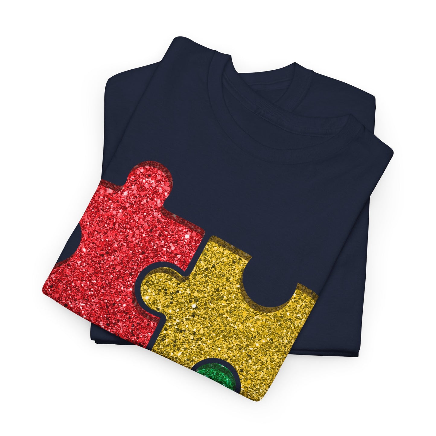 Autism Puzzle Pieces T-shirt Unisex Heavy Cotton