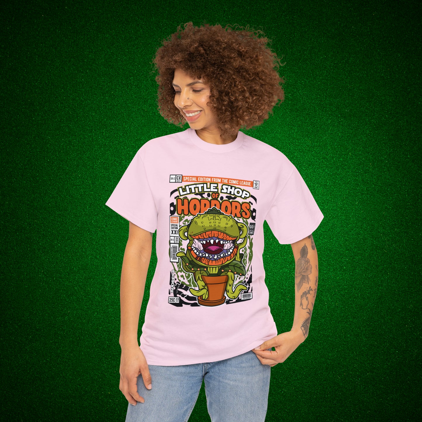 Little Shop of Horrors Audrey Pop Culture Mock Comic Cover heavy cotton T-shirt