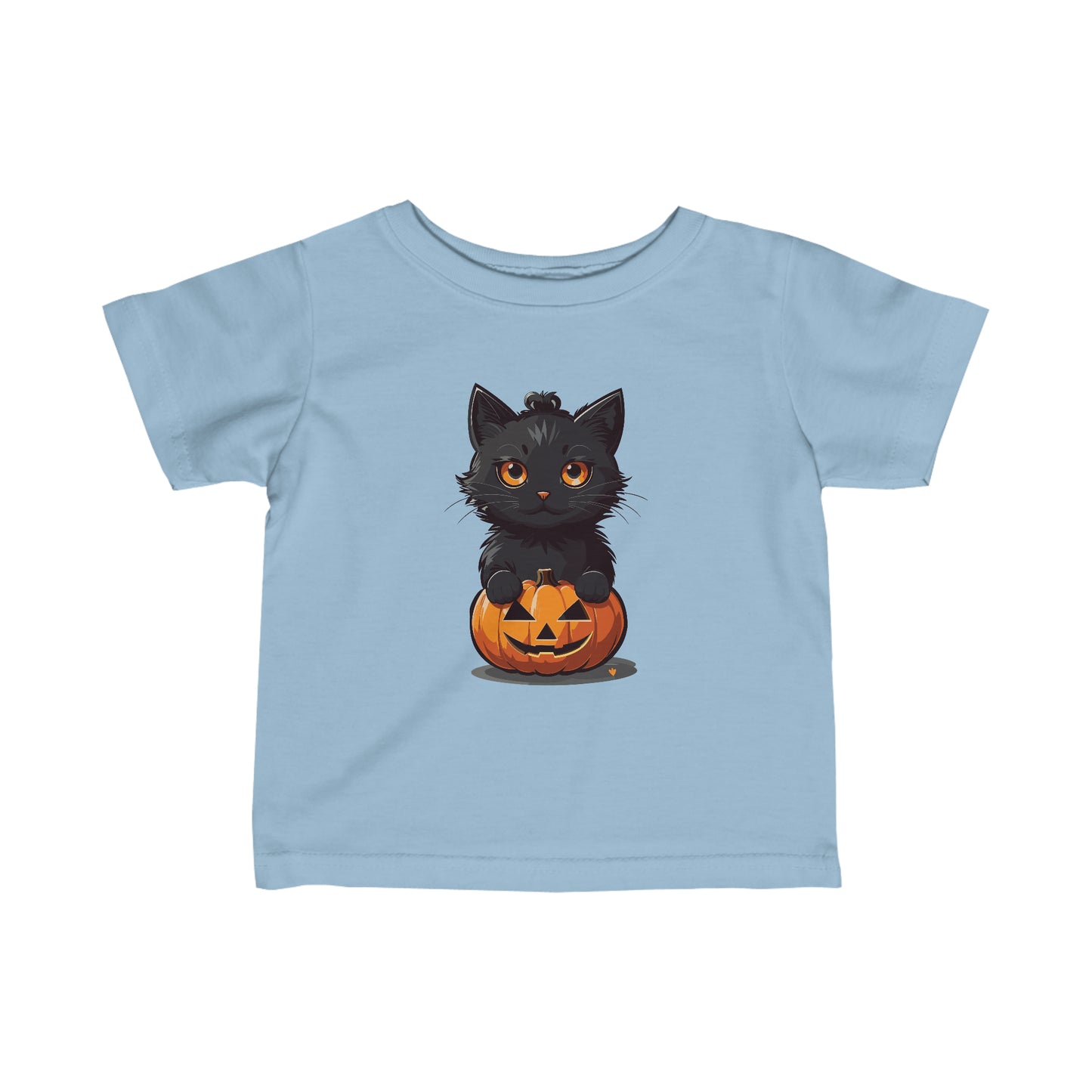 Halloween Cat Jack-O-Lantern Graphic Infant Fine Jersey Tee