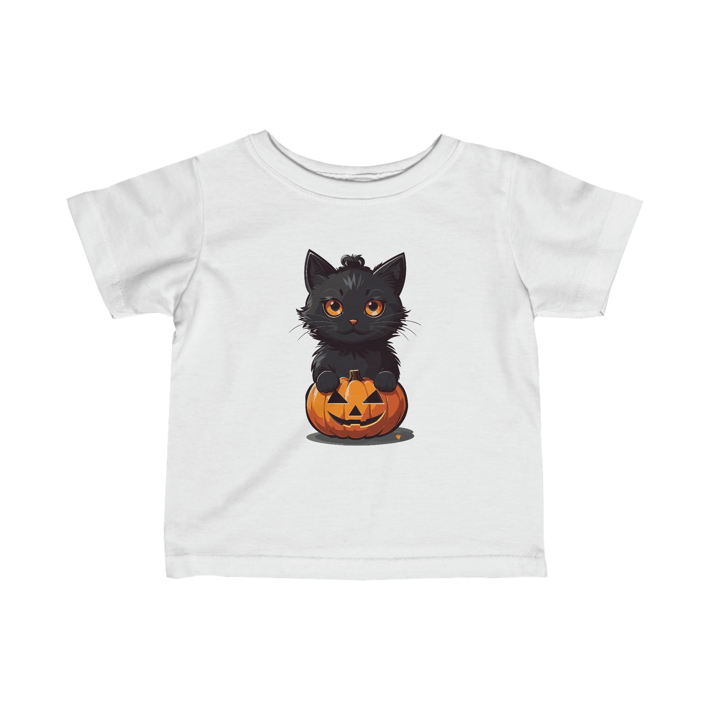 Halloween Cat Jack-O-Lantern Graphic Infant Fine Jersey Tee