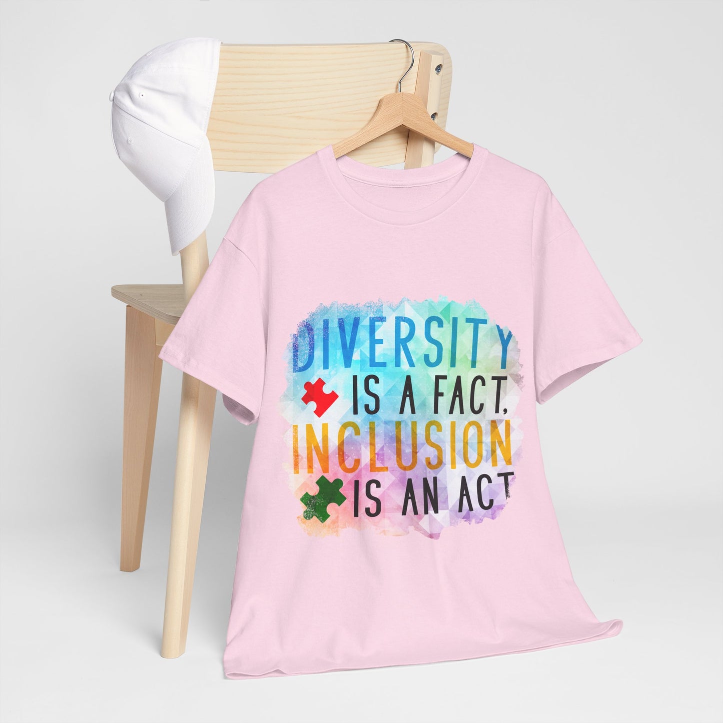 Autism Diversity is a Fact, Inclusion is an Act T-shirt Unisex Heavy Cotton
