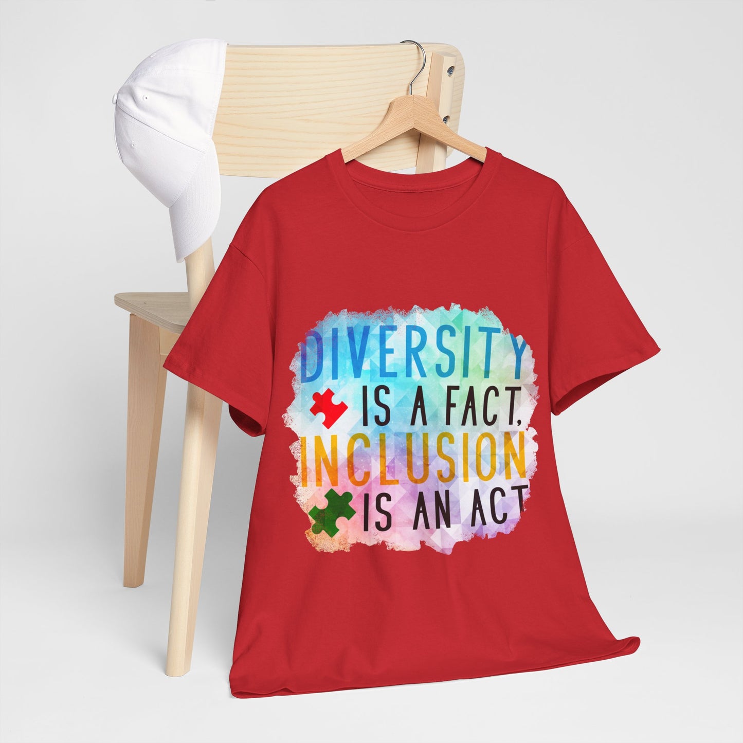 Autism Diversity is a Fact, Inclusion is an Act T-shirt Unisex Heavy Cotton