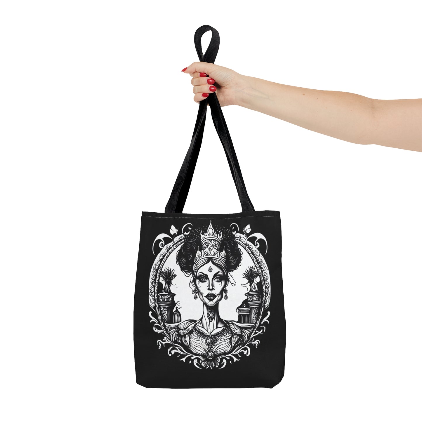 Regal Old Woman with Tiara and Crown Teacher Unisex Tote Bag (AOP)