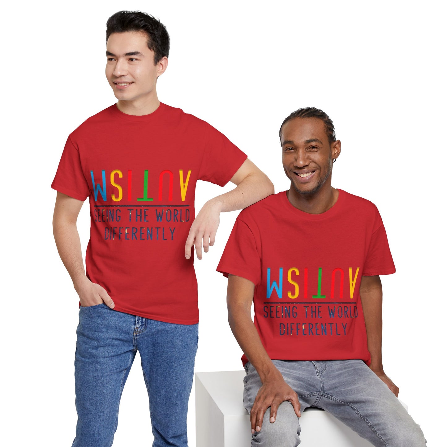 Autism Seeing the World Differently T-shirt Unisex Heavy Cotton