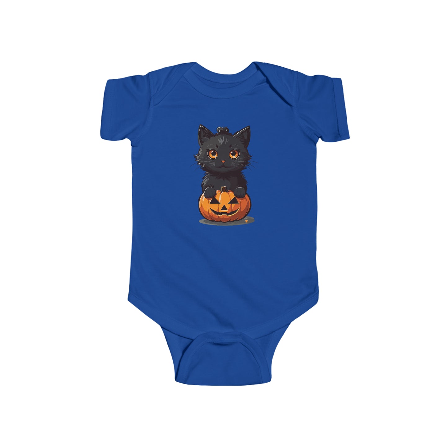 Halloween Cat Jack-O-Lantern Graphic Infant Fine Jersey Bodysuit