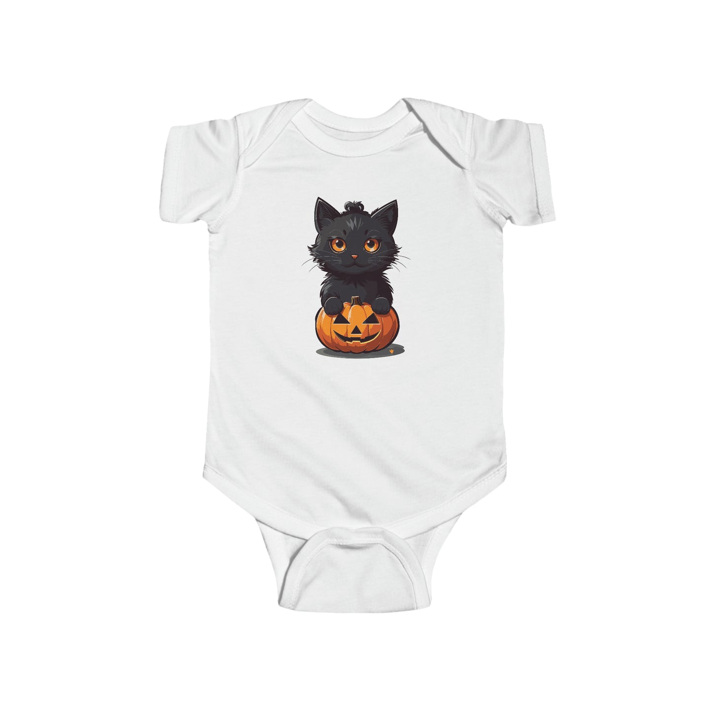 Halloween Cat Jack-O-Lantern Graphic Infant Fine Jersey Bodysuit