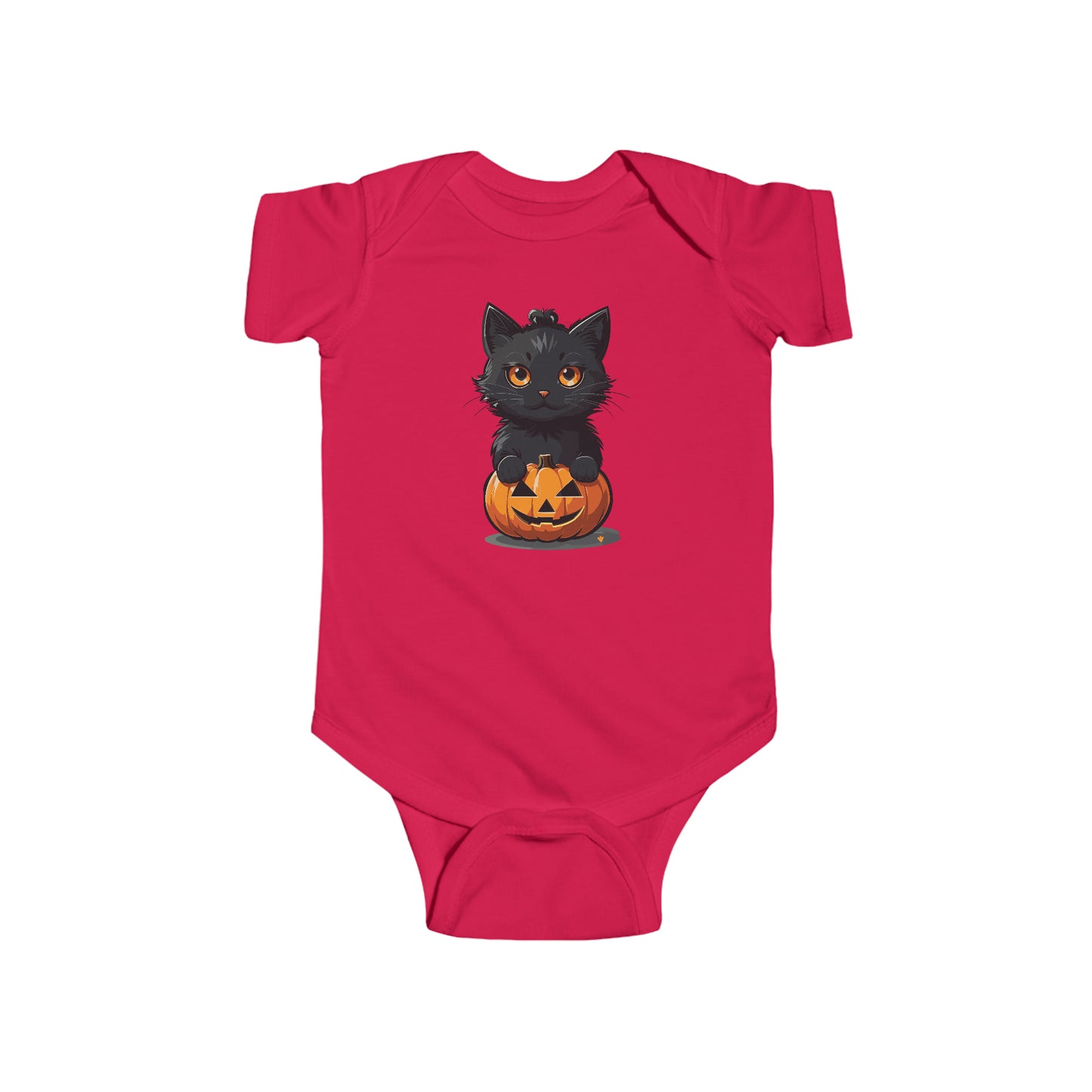 Halloween Cat Jack-O-Lantern Graphic Infant Fine Jersey Bodysuit