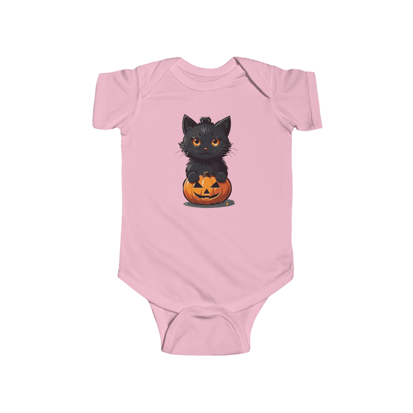 Halloween Cat Jack-O-Lantern Graphic Infant Fine Jersey Bodysuit