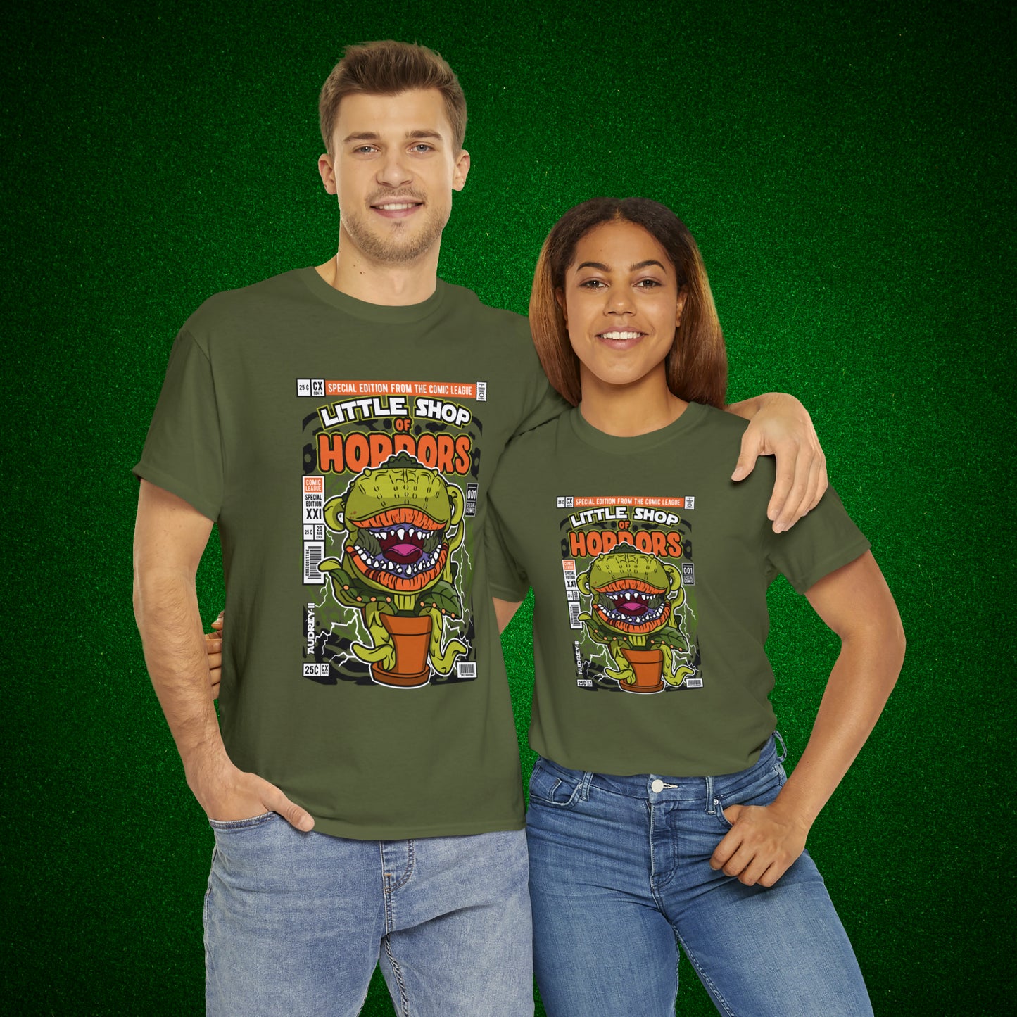 Little Shop of Horrors Audrey Pop Culture Mock Comic Cover heavy cotton T-shirt