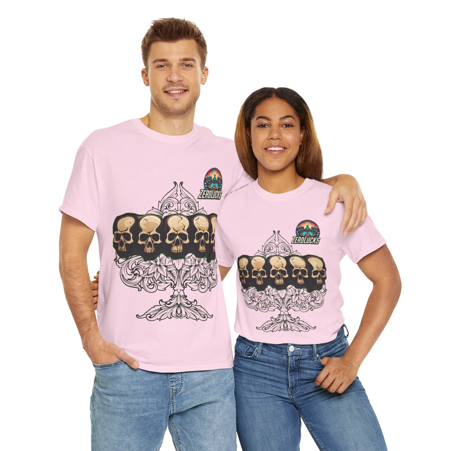 No Lucks Skulls with Spade T-shirt Unisex Heavy Cotton