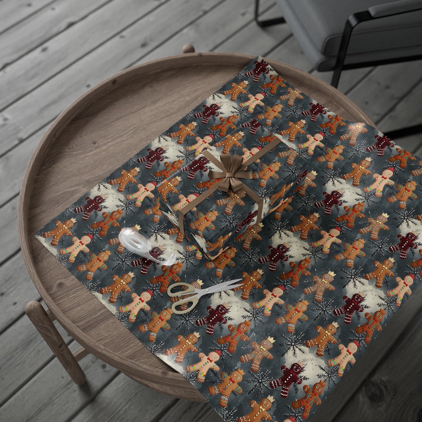 Wrapping Paper - Tattooed Gingerbread Men (Multiple lengths)