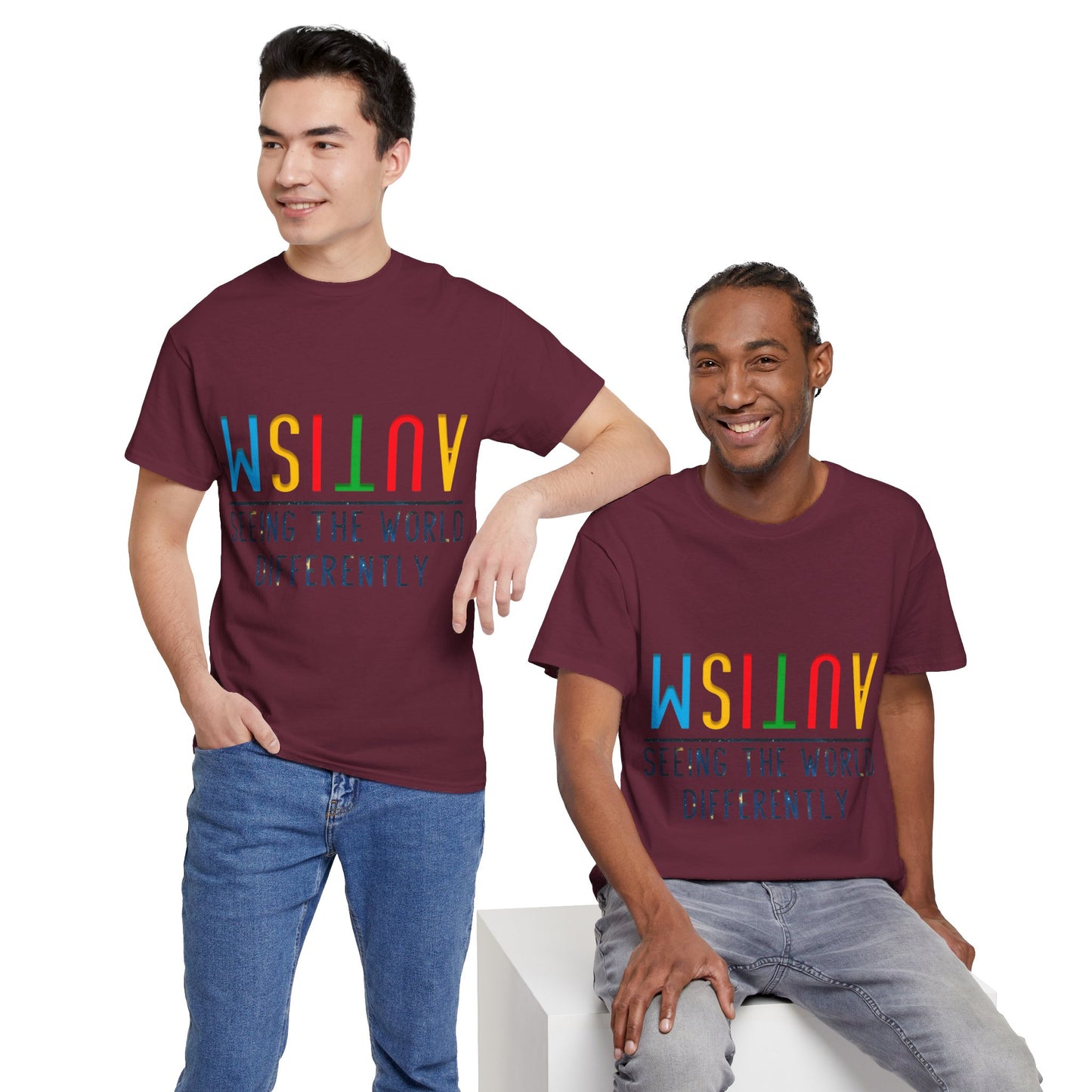 Autism Seeing the World Differently T-shirt Unisex Heavy Cotton