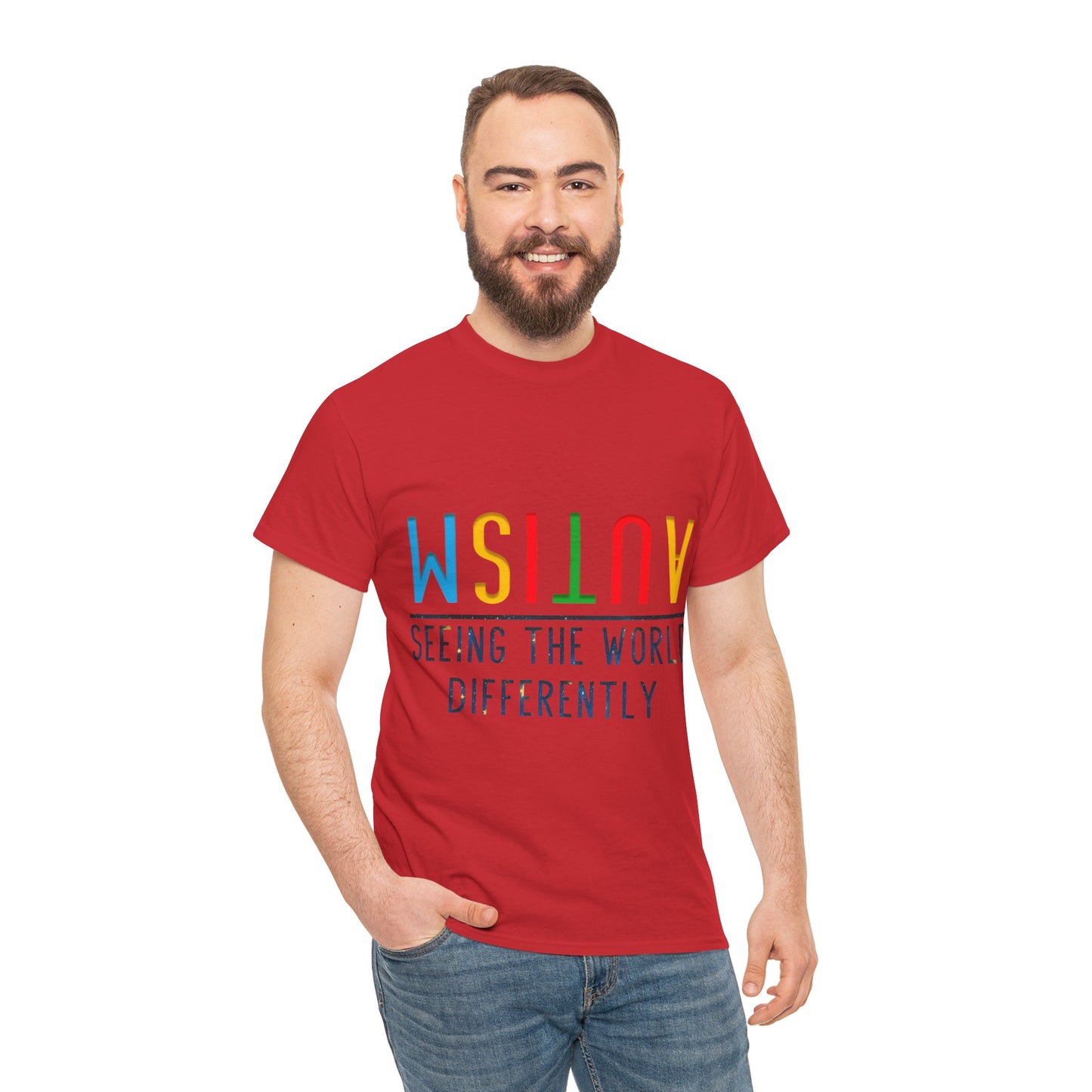 Autism Seeing the World Differently T-shirt Unisex Heavy Cotton