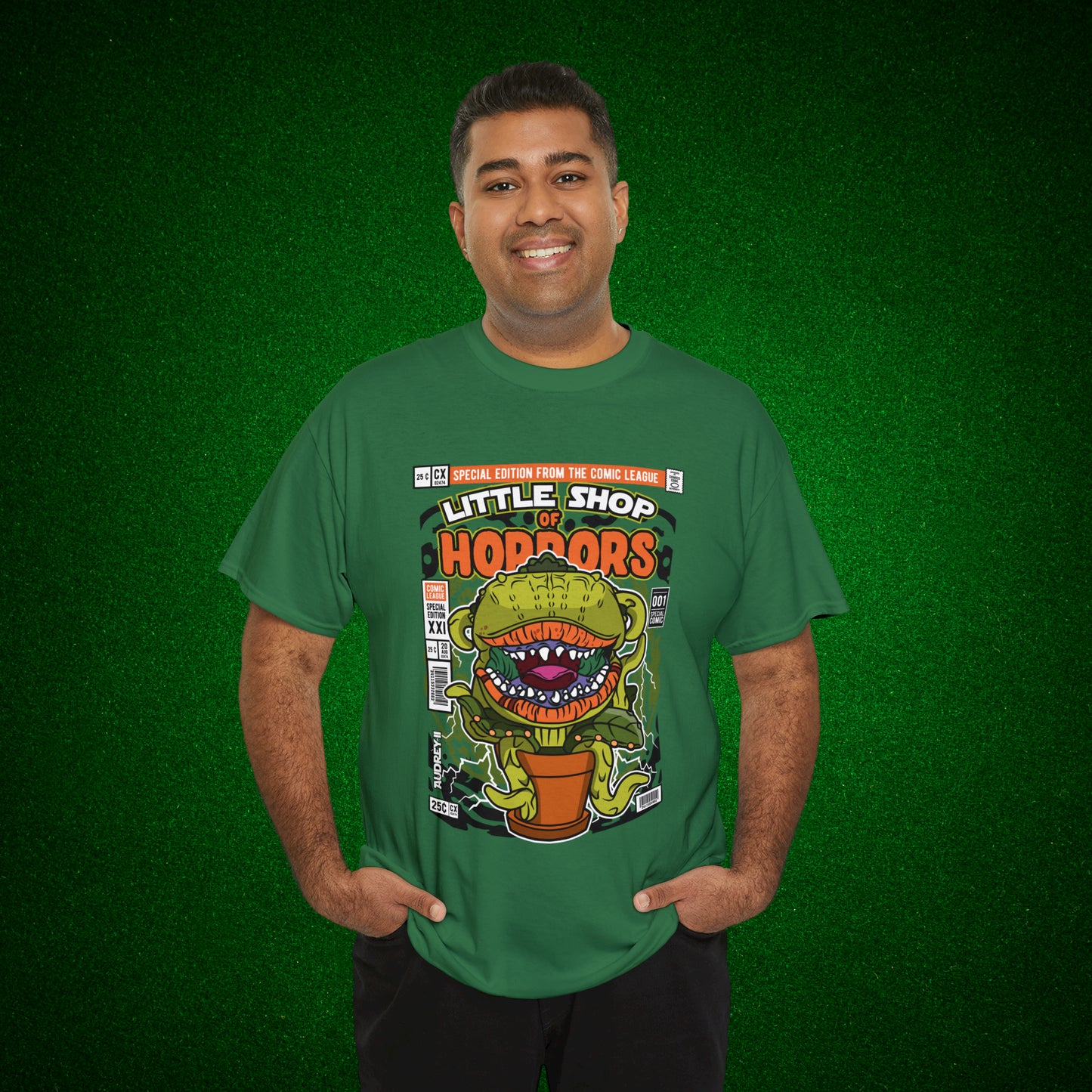 Little Shop of Horrors Audrey Pop Culture Mock Comic Cover heavy cotton T-shirt
