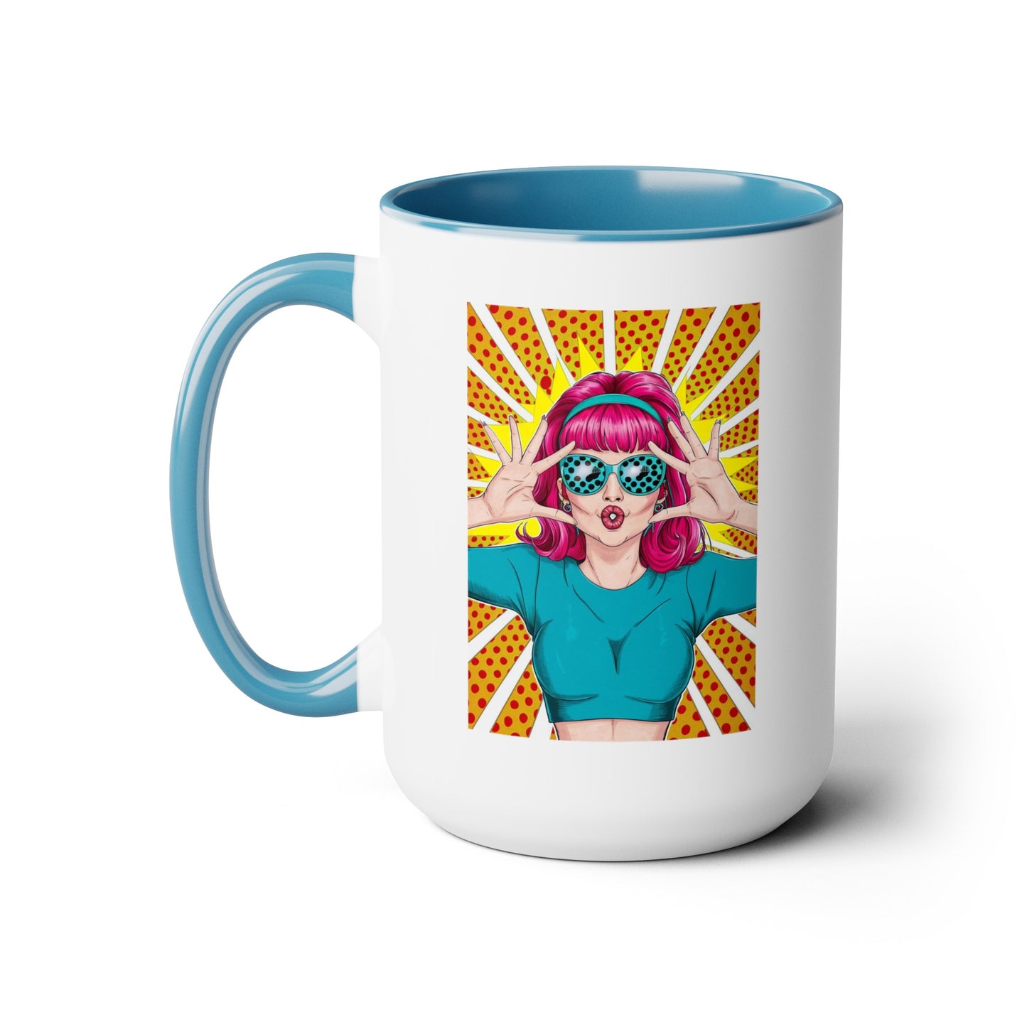 Sexy Retro PopArt Girl with Vibrant Colors 15oz Coffee Mug