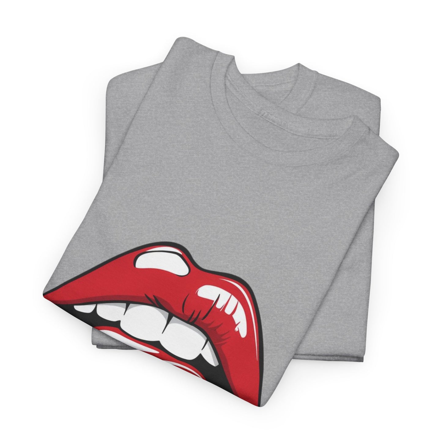 Sexy Retro PopArt Red Lips and Tounge Unisex heavy cotton Tshirt