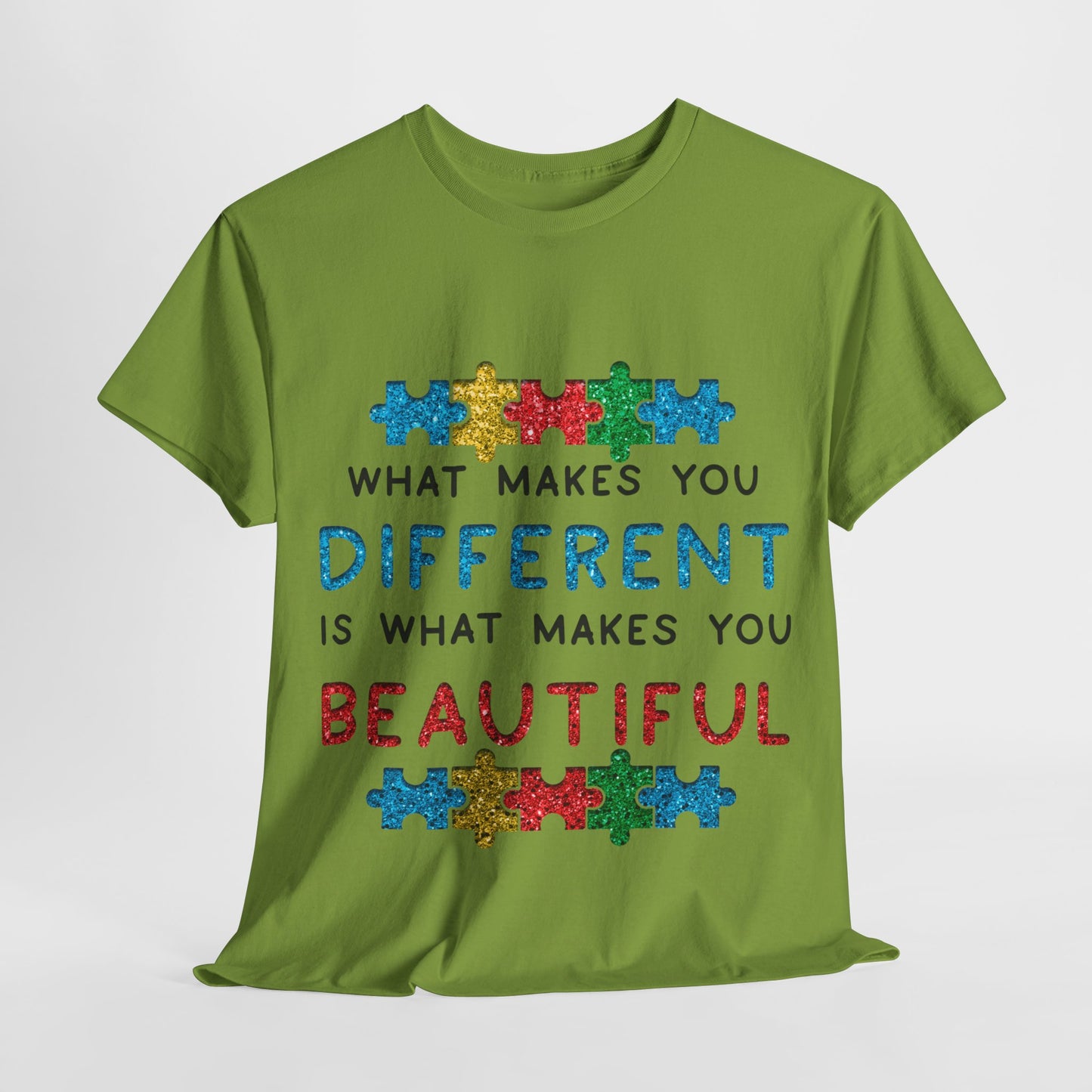Autism WHAT MAKES YOU DIFFERENT IS WHAT MAKES YOU BEAUTIFUL T-shirt Unisex Heavy Cotton