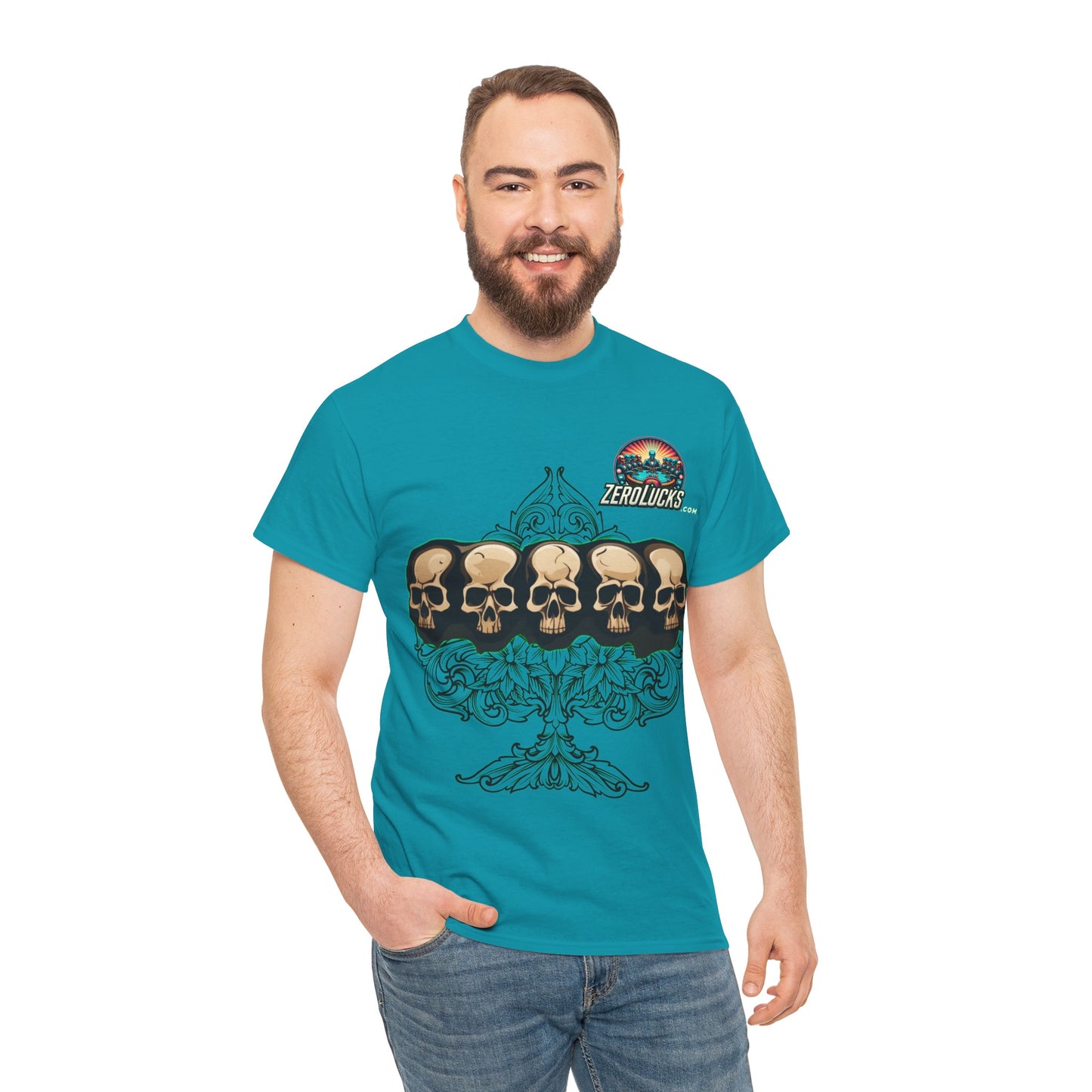 No Lucks Skulls with Spade T-shirt Unisex Heavy Cotton
