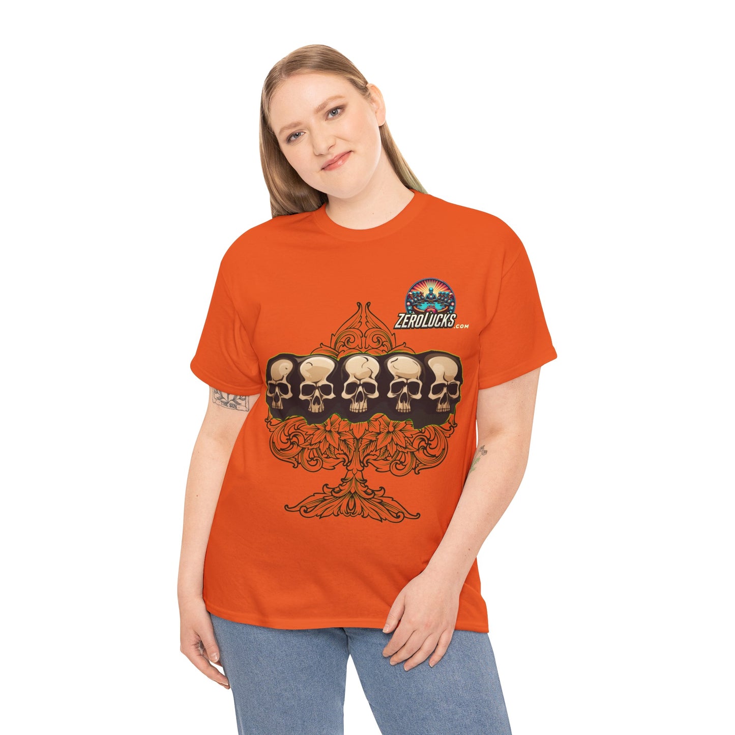 No Lucks Skulls with Spade T-shirt Unisex Heavy Cotton