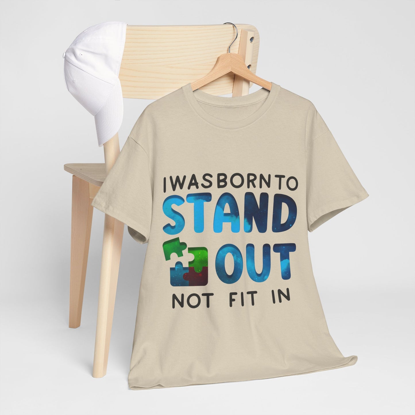 Autism I was Born To Stand Out T-shirt Unisex Heavy Cotton
