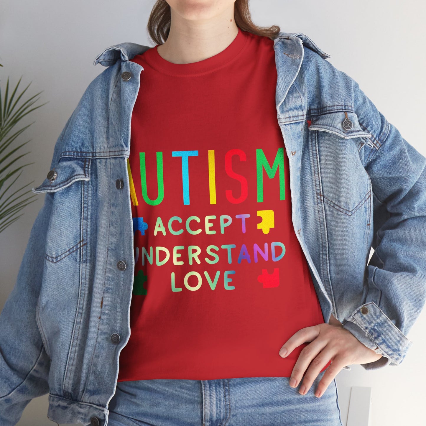 Autism ACCEPT UNDERSTAND LOVE T-shirt Unisex Heavy Cotton