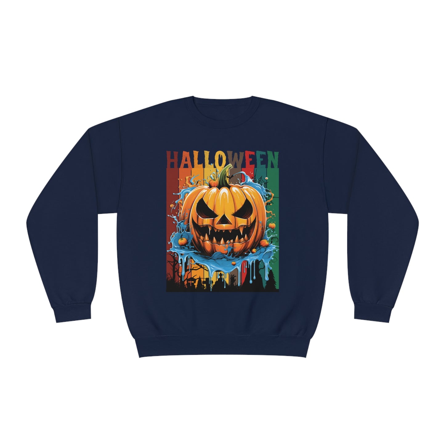 Scary Pumpkin Halloween Unisex NuBlend® Crewneck Sweatshirt