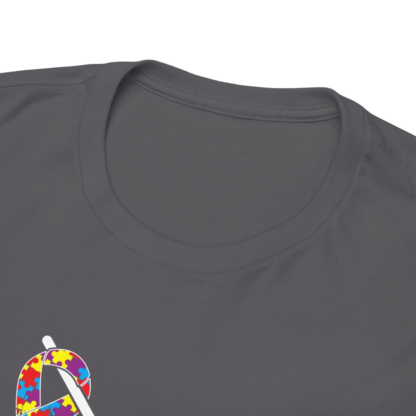 Bigfoot Heart Puzzle Piece Autism T shirt unisex heavy cotton T-shirt